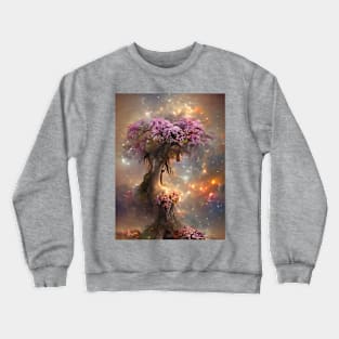 Pink Tree in the Galaxy Crewneck Sweatshirt